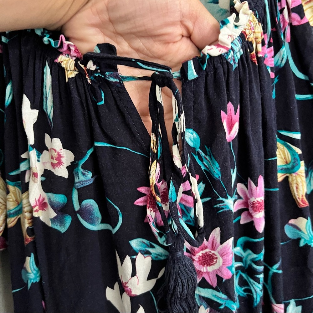 Umgee tropical floral babydoll dress with pockets size medium - Picture 4 of 7